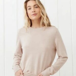 Jenni Kayne Crosby Blush Pink 100% Merino Wool Pullover Sweater